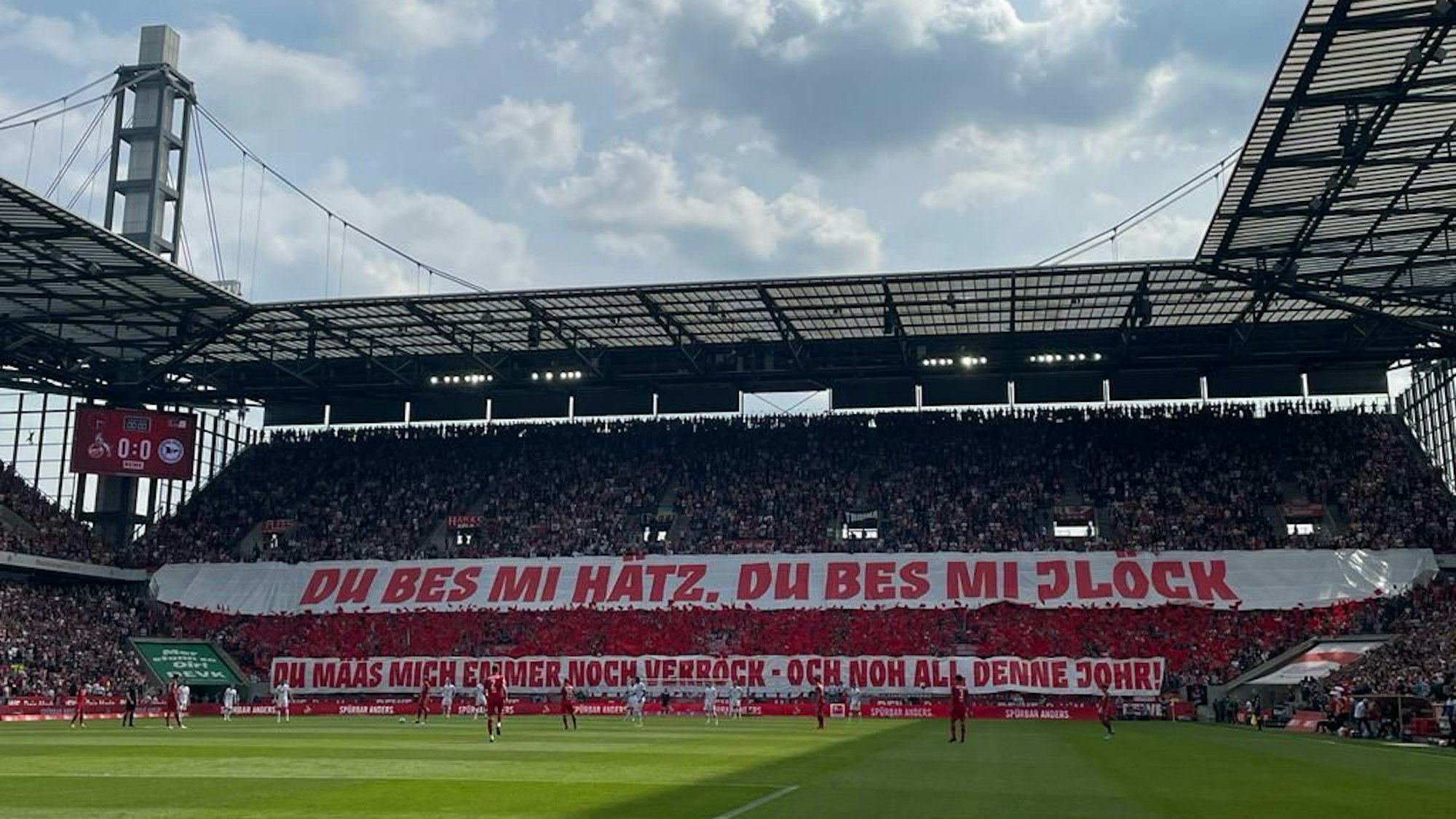 Die Fans des 1. FC Köln zeigen eine Choreo.