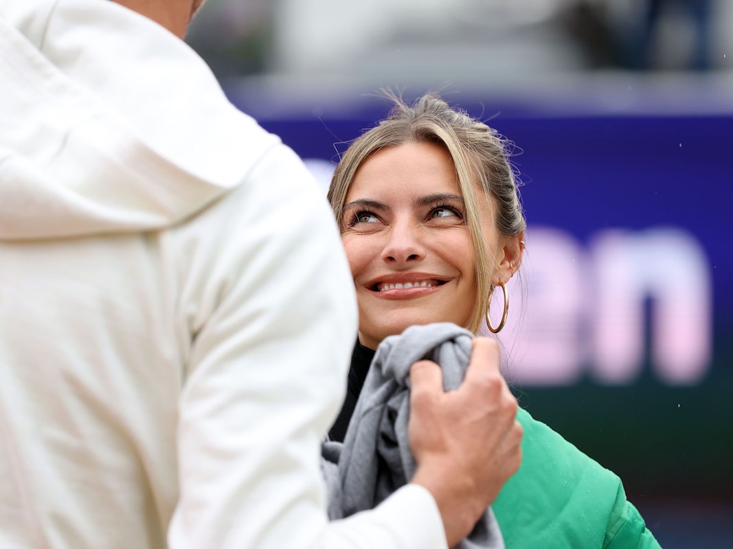Sophia Thomalla beim Tennistraining in München.