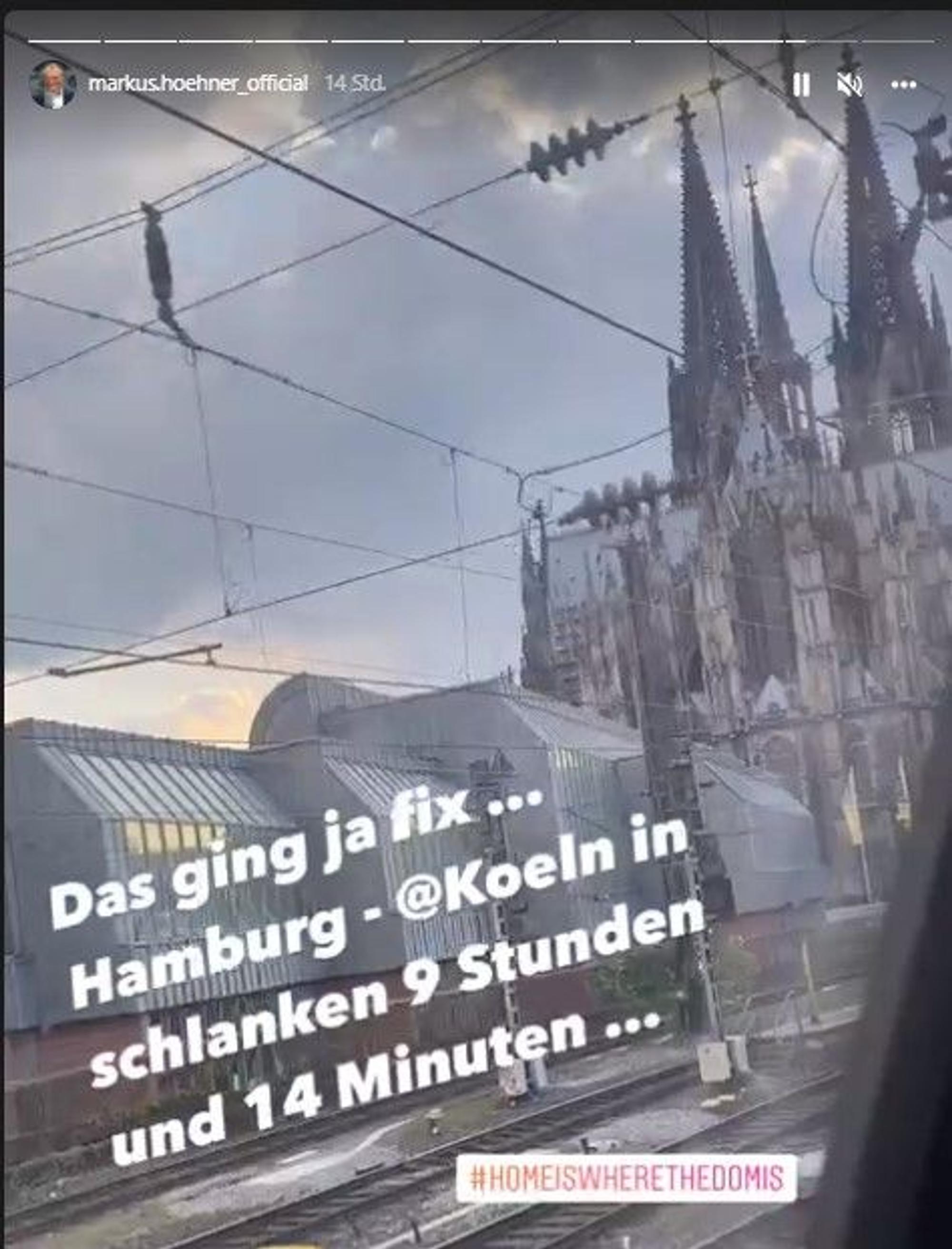 Markus Höhner postet auf Instagram seine Erlebnisse mit der Deutschen Bahn.