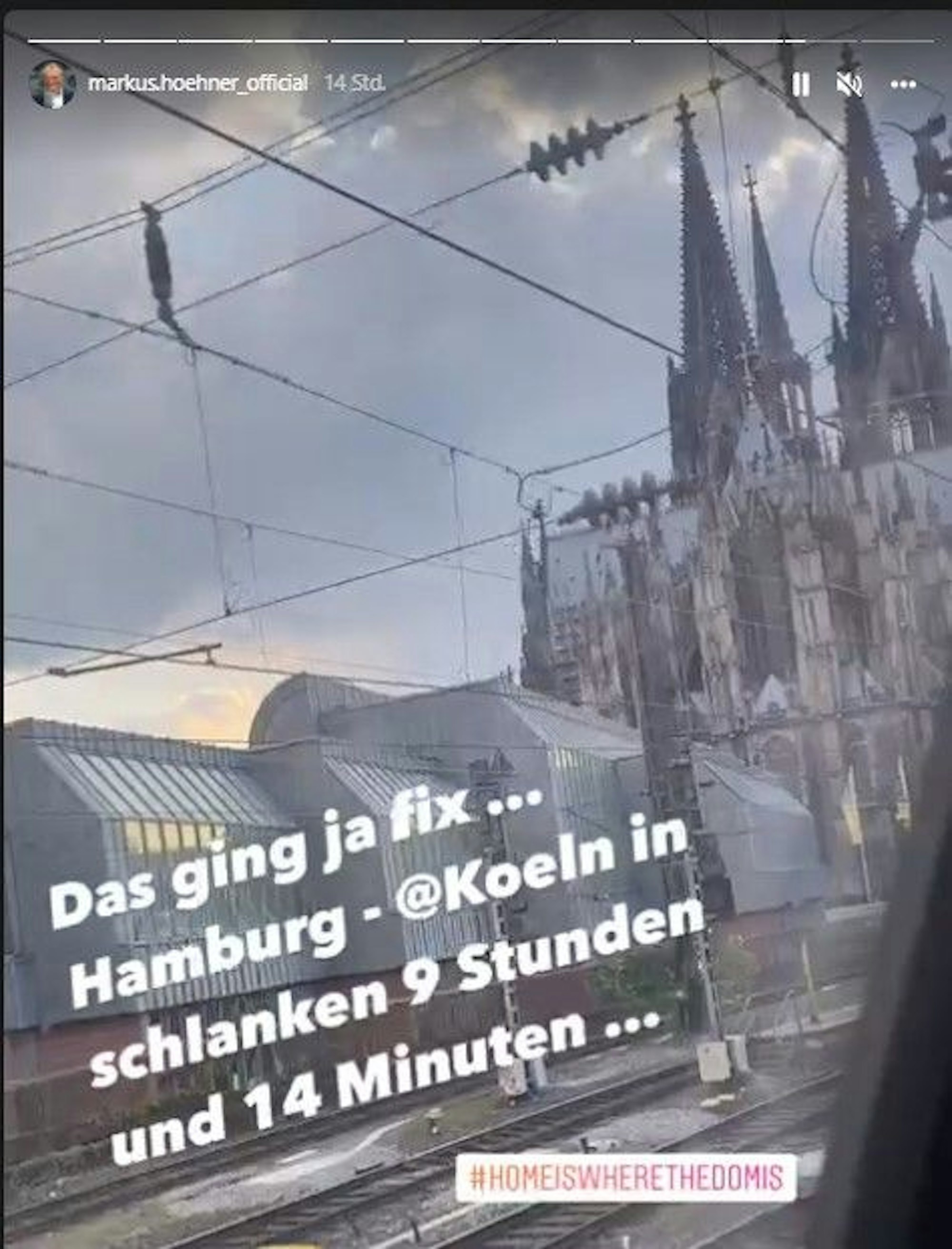 Markus Höhner postet auf Instagram seine Erlebnisse mit der Deutschen Bahn.