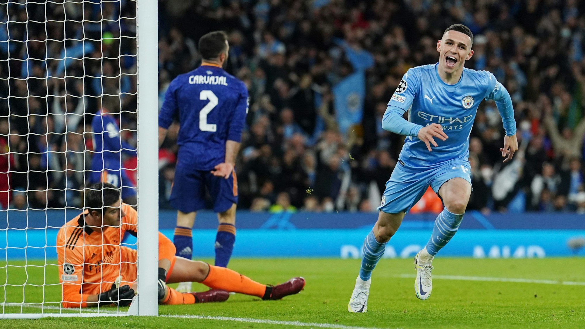 Phil Foden jubelt über sein Tor gegen Real Madrid