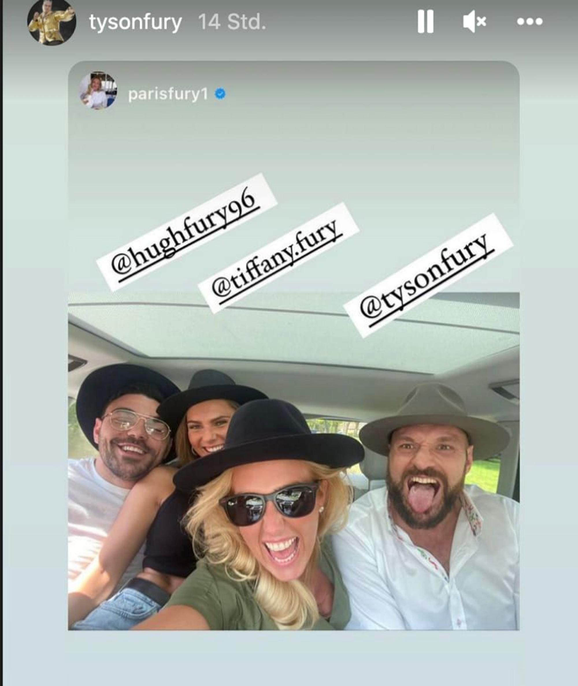 Tyson Fury, Frau Paris sowie Bruder Hugh und seine Frau Tiffany Fury