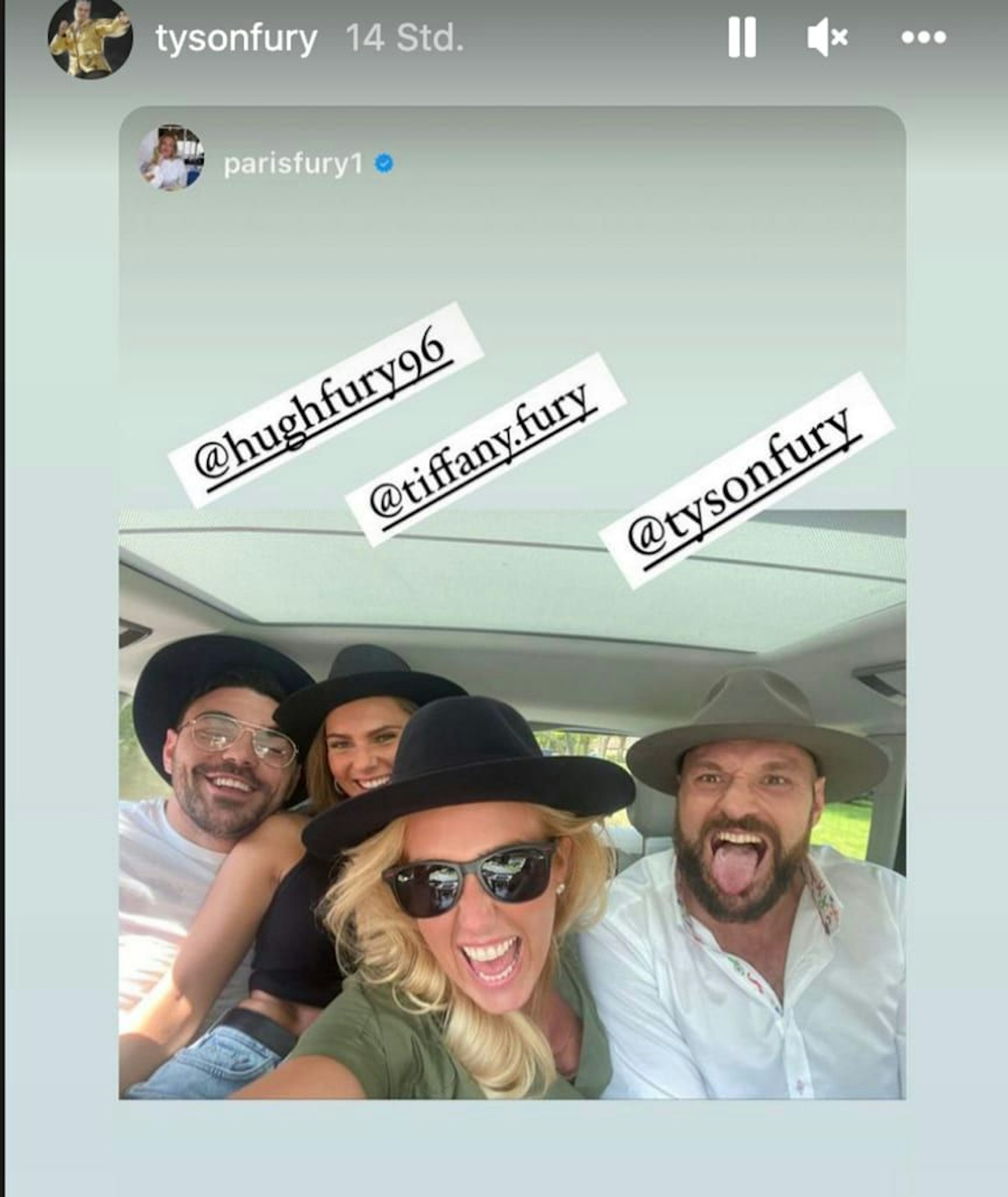 Tyson Fury, Frau Paris sowie Bruder Hugh und seine Frau Tiffany Fury