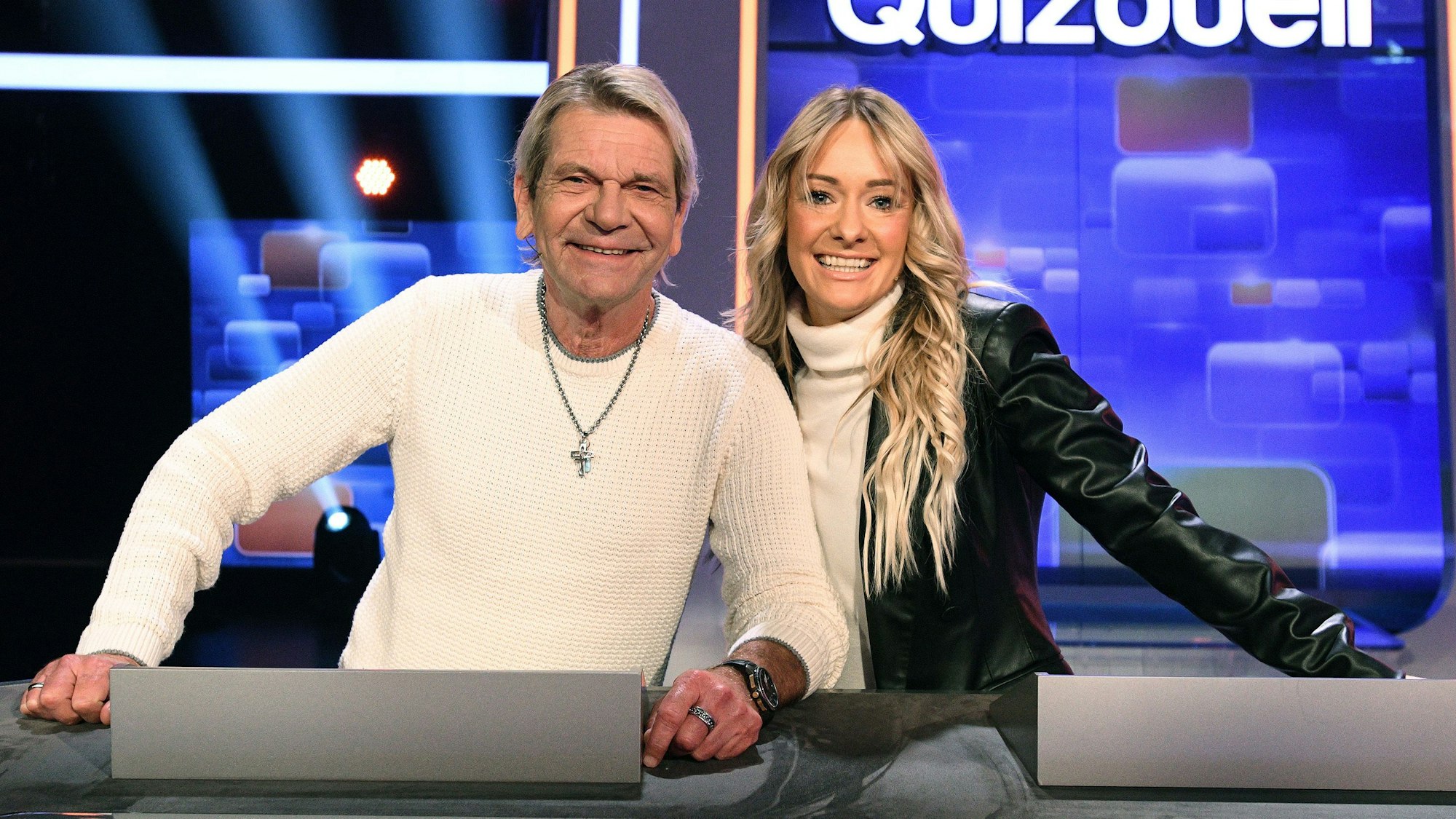 Christin Stark und ihr Matthias am 22. März beim Quizduell-Olymp. Nun sind sie glückliche Eltern einer Tochter.