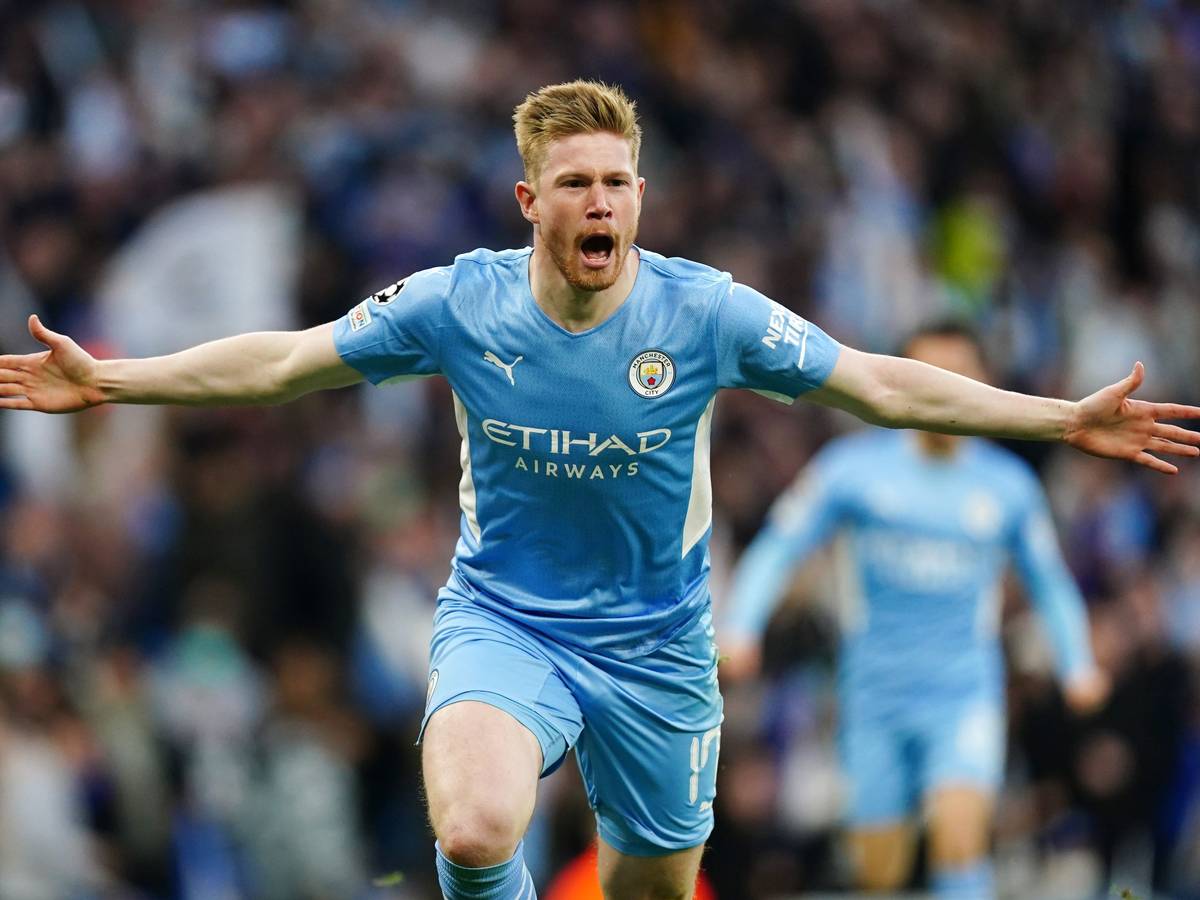 Kevin De Bruyne jubelt über sein Tor gegen Real Madrid