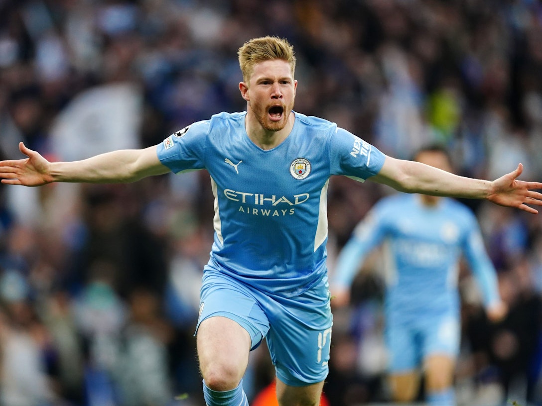 Kevin De Bruyne jubelt über sein Tor gegen Real Madrid