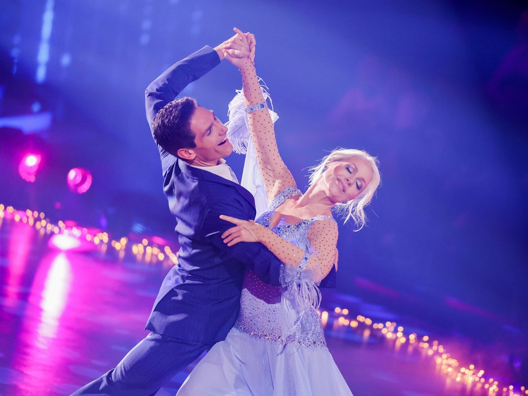 Michelle, Sängerin, und Christian Polanc, Profitänzer, tanzen in der RTL-Tanzshow „Let's Dance“ im Coloneum.
