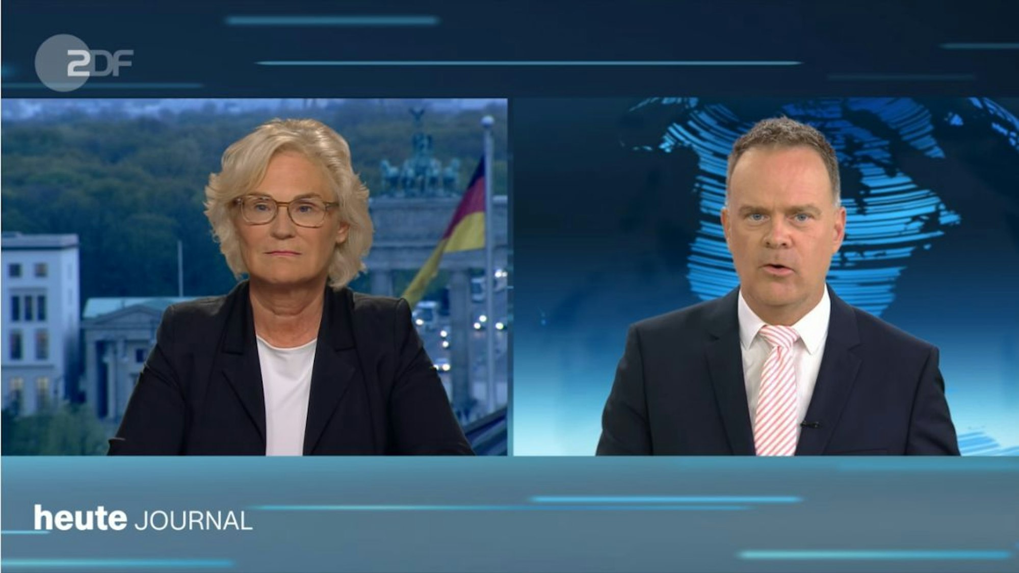 Im Gespräch über die Panzelieferungen in die Ukraine gerieten der "heute journal"-Sprecher Christian Sievers und Bundesverteidigungsministerin Christine Lambrecht (SPD) aneinander.