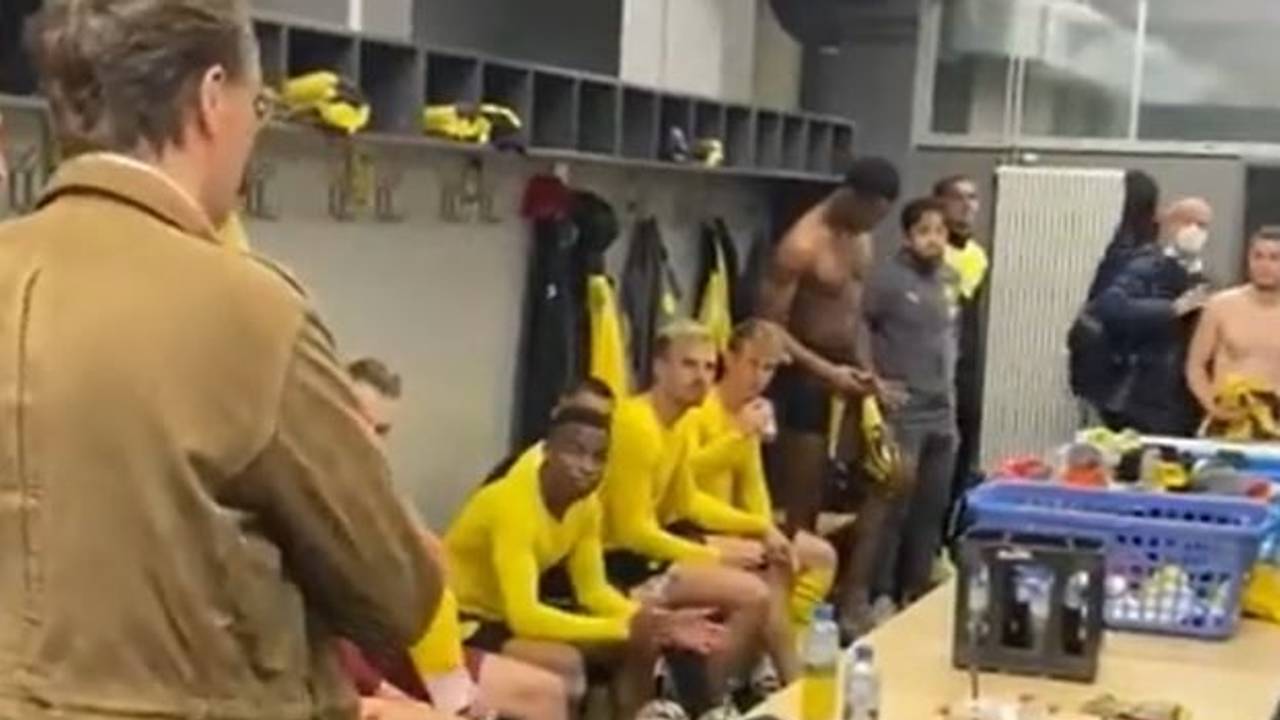 NRW-Ministerpräsident Hendrik Wüst zu Gast in der BVB-Kabine.