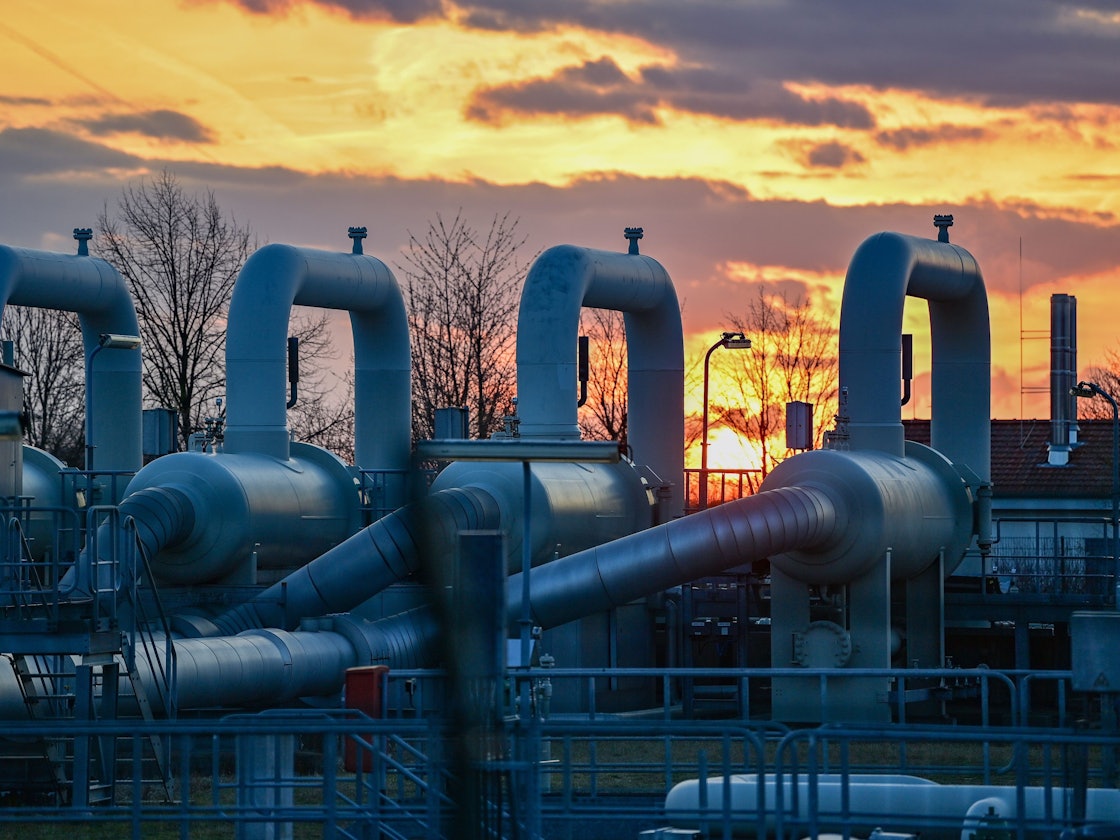 Anlagen der Erdgasverdichterstation Mallnow der Gascade Gastransport GmbH. Die Verdichterstation in Mallnow nahe der deutsch-polnischen Grenze übernimmt vorwiegend russisches Erdgas.