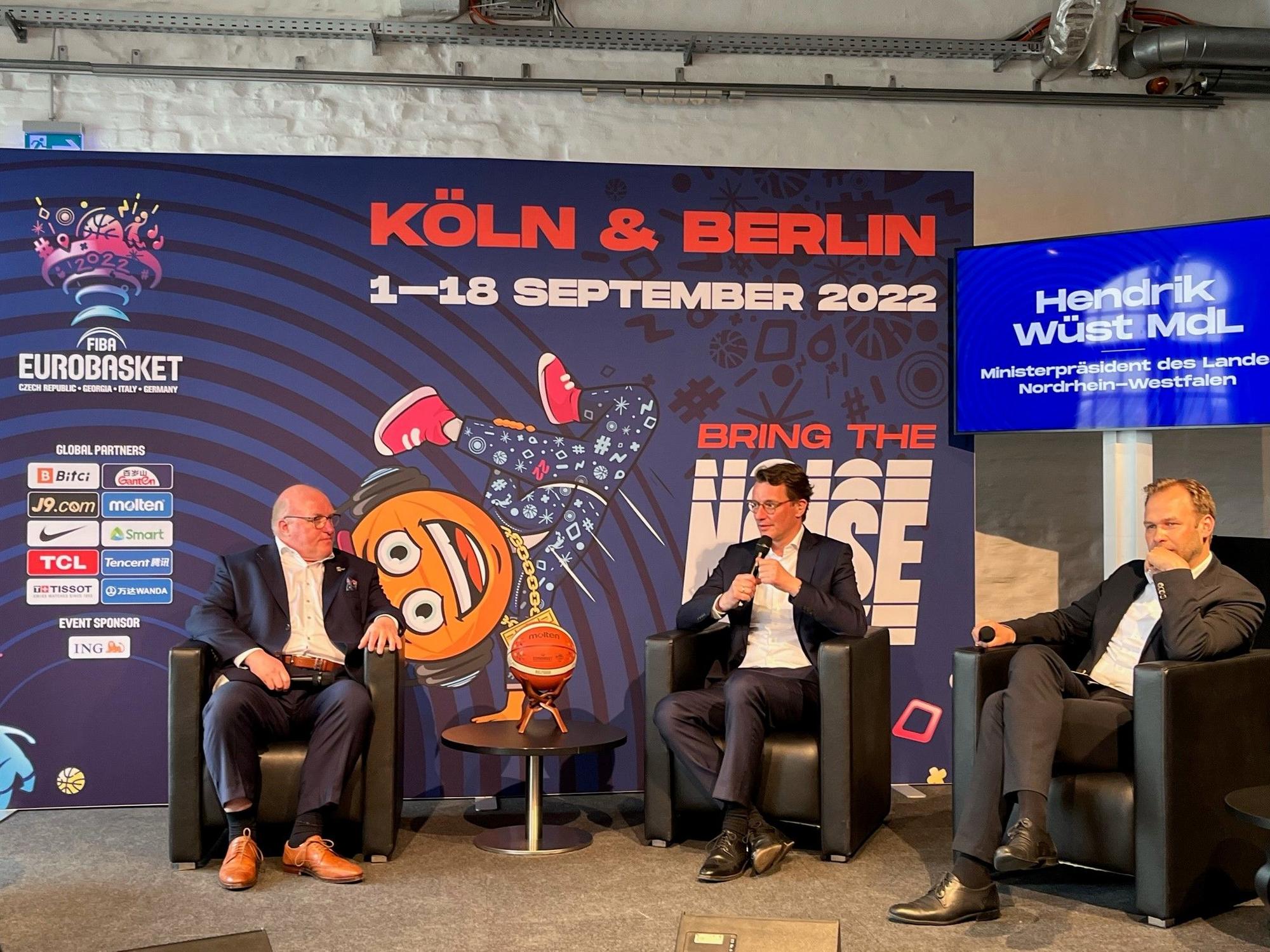 Pressekonferenz zur Eurobasket 2022.