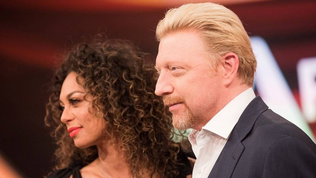 Lilly und Ex-Tennisstar Boris Becker stehen bei der Aufzeichnung einer Quizshow am 31. März 2017 nebeneinander.