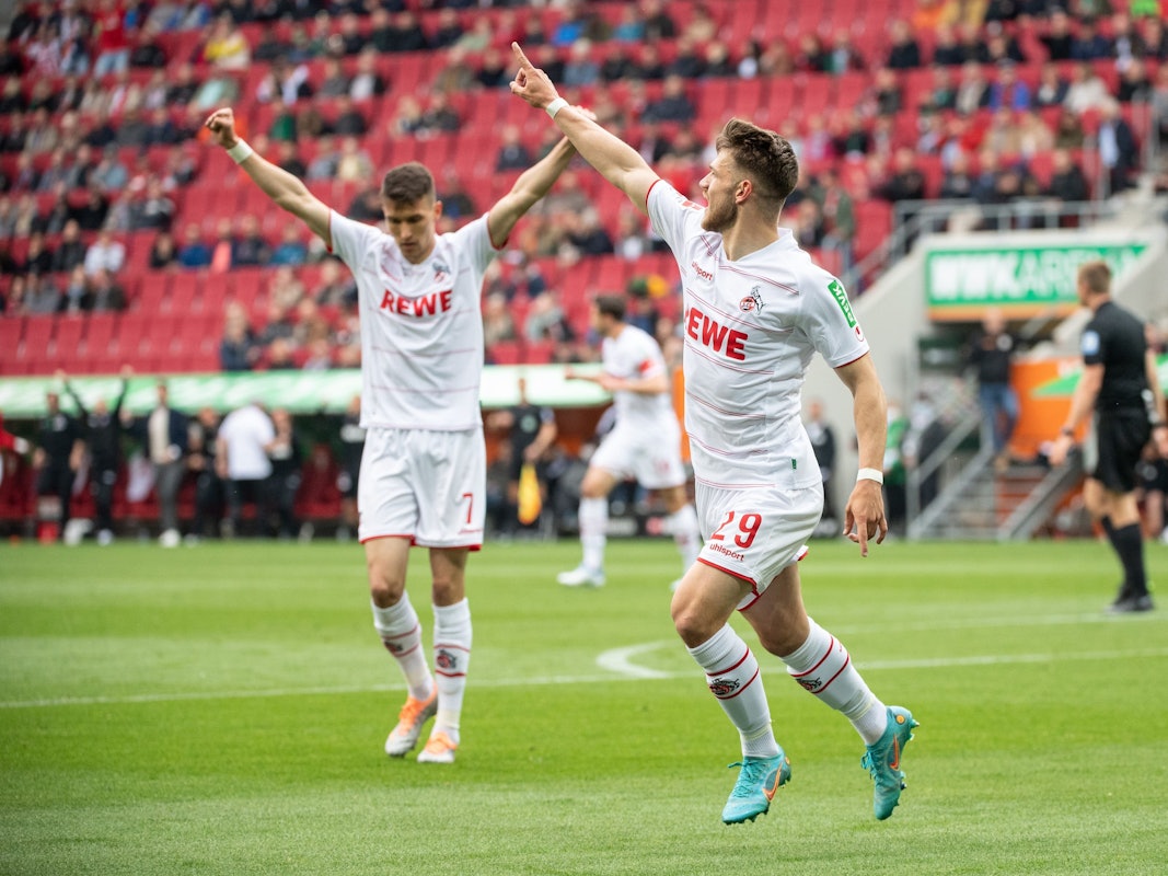 Jan Thielmann trifft gegen den FC Augsburg.