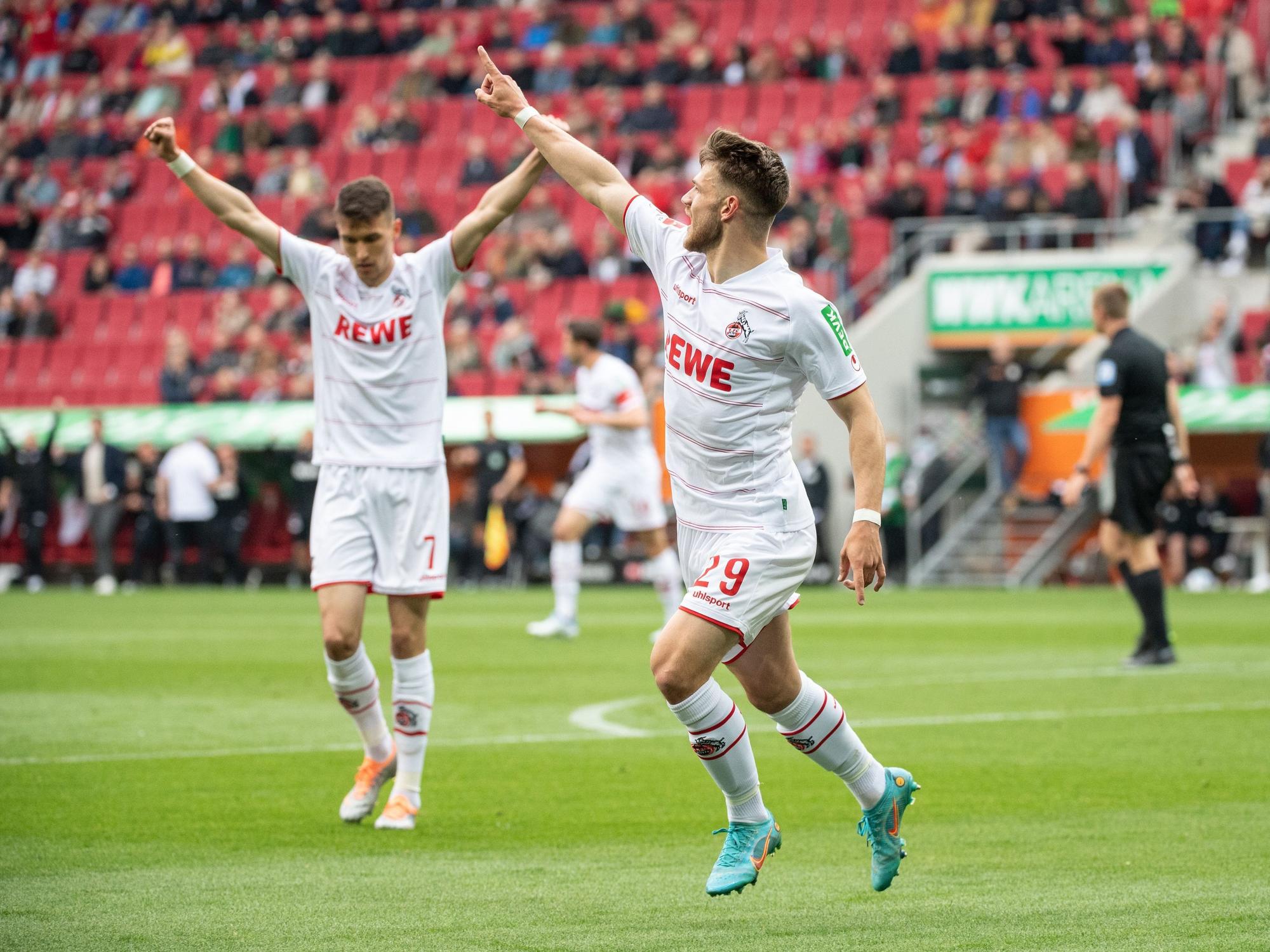 Jan Thielmann trifft gegen den FC Augsburg.