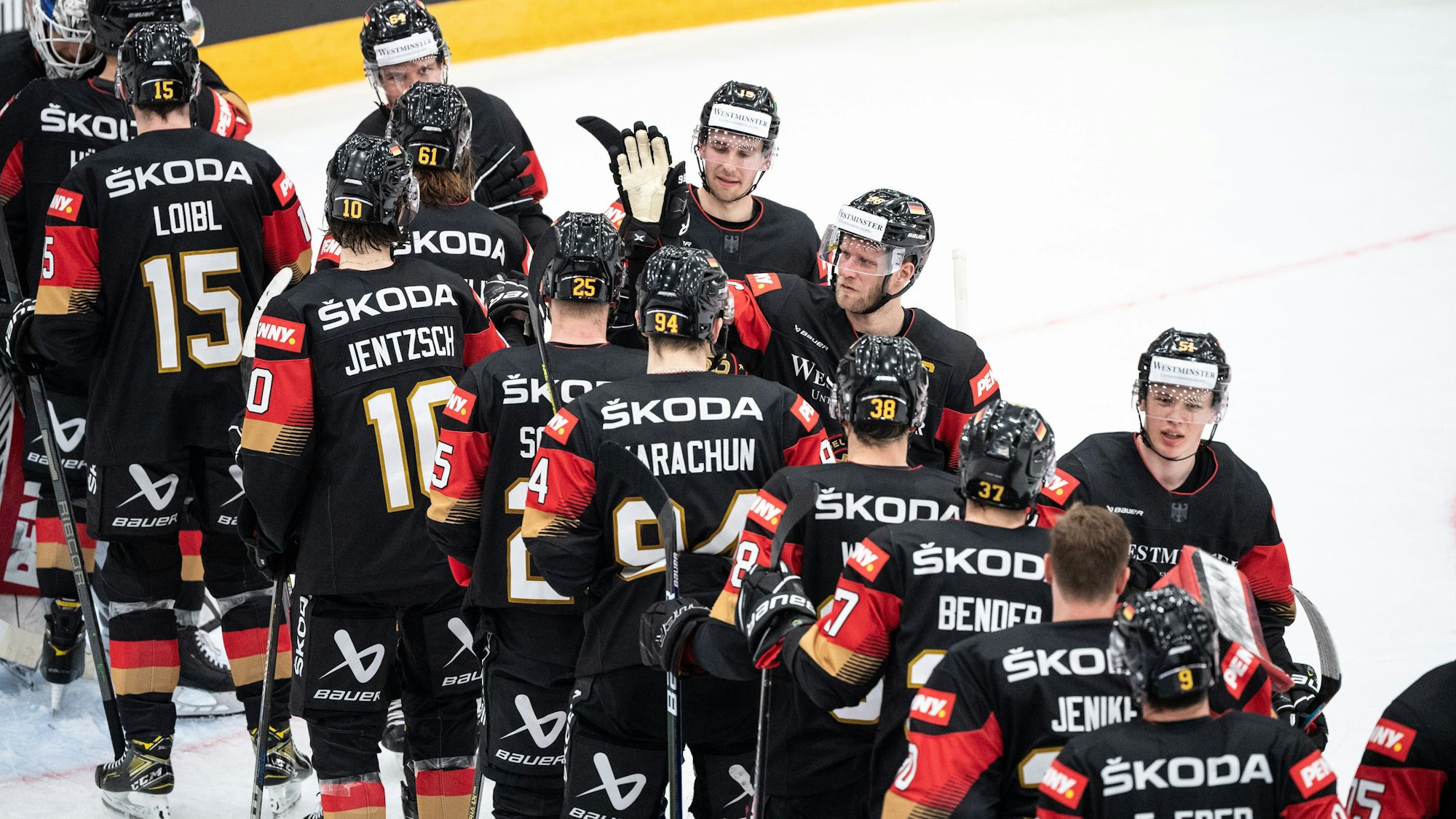 Shakehands bei den Nationalspielern Deutschlands