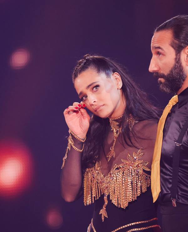 Amira Pocher (l.) und Massimo Sinato (r.) in der RTL-Tanzshow „Let's Dance“.