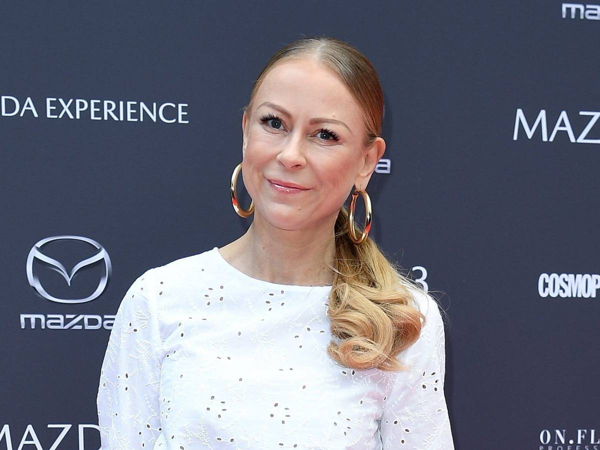 Jenny Elvers, kommt zum Mazda Spring Cocktail.