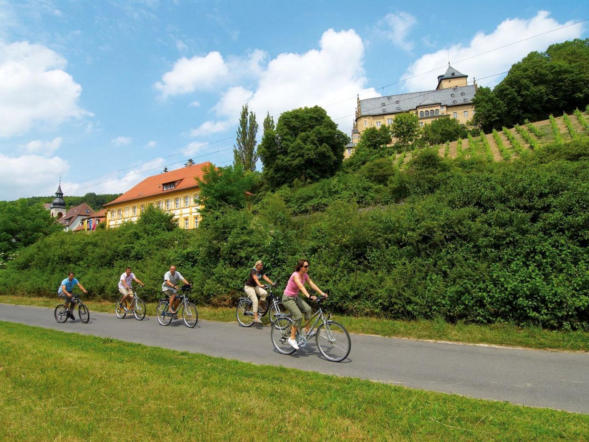Der Main-Radweg führt am historischen Schloss Mainberg vorbei.