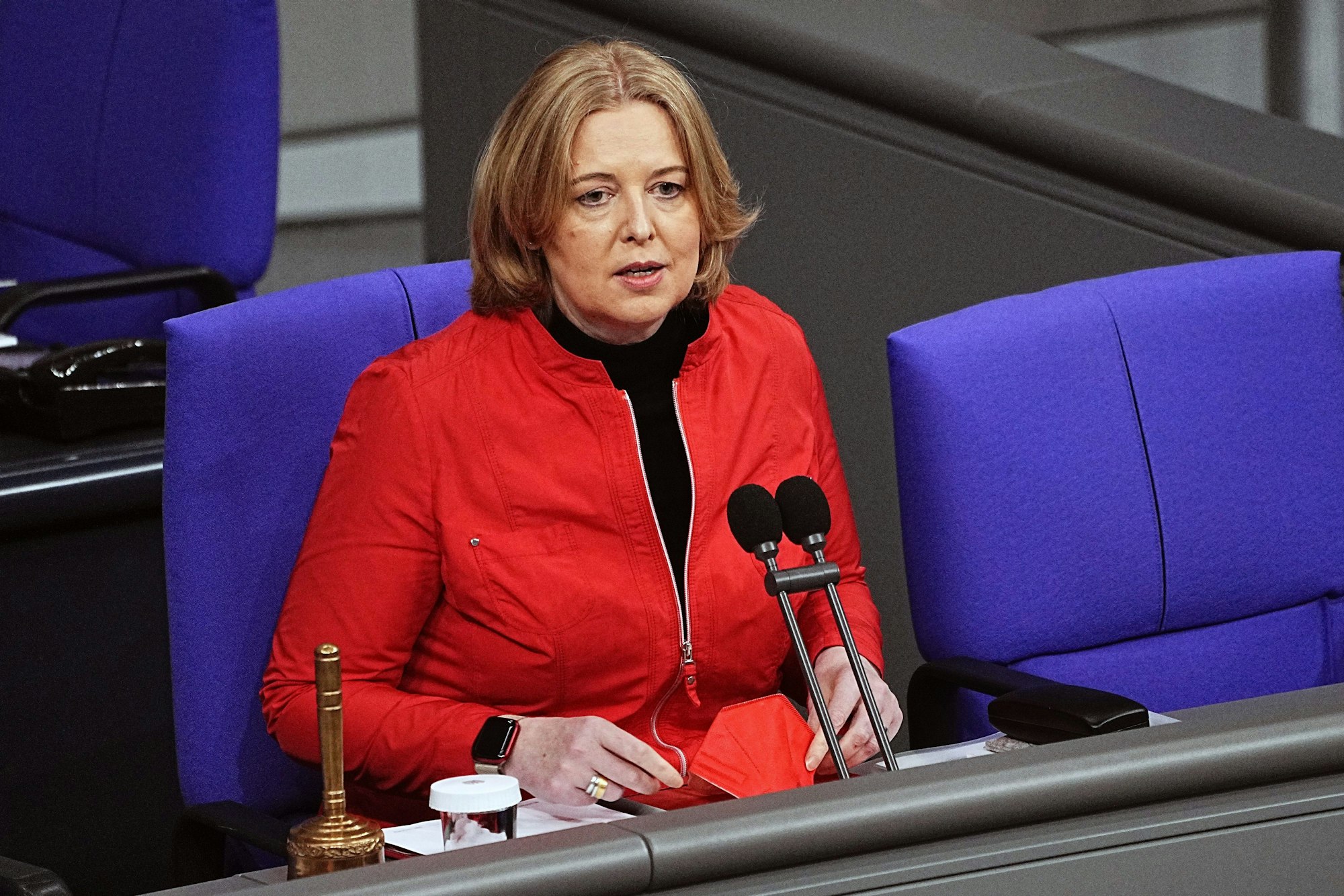 Bundestagspräsidentin Bärbel Bas, hier bei einer Sitzung am 13. Januar 2022 in Berlin, will am Wochenende nach Kyjiw reisen.