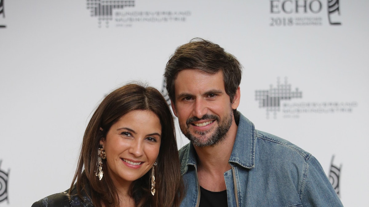 Chryssanti Kavazi und Tom Beck kommen am 12. April 2018 zur Verleihung des Musikpreises Echo in Berlin.