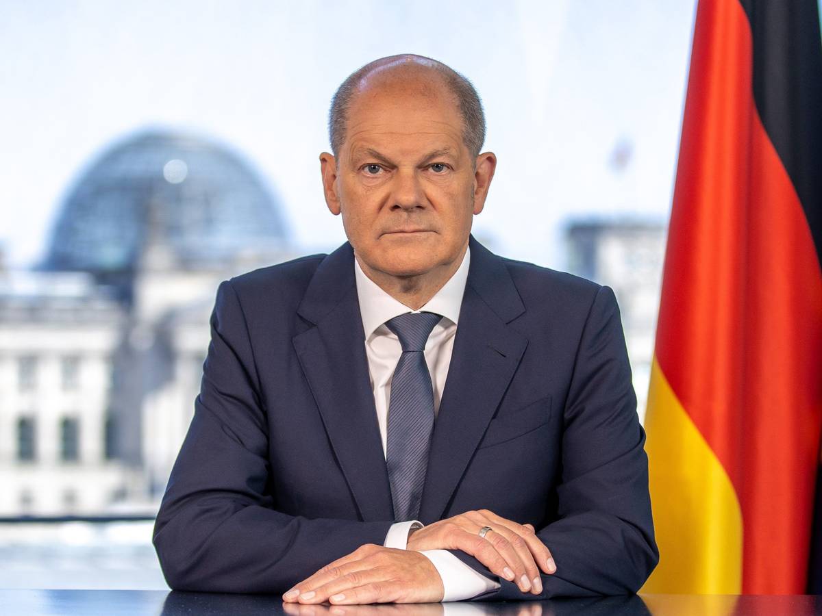 Bundeskanzler Olaf Scholz spricht am 8. Mai in einer Fernsehansprache zum deutschen Volk.