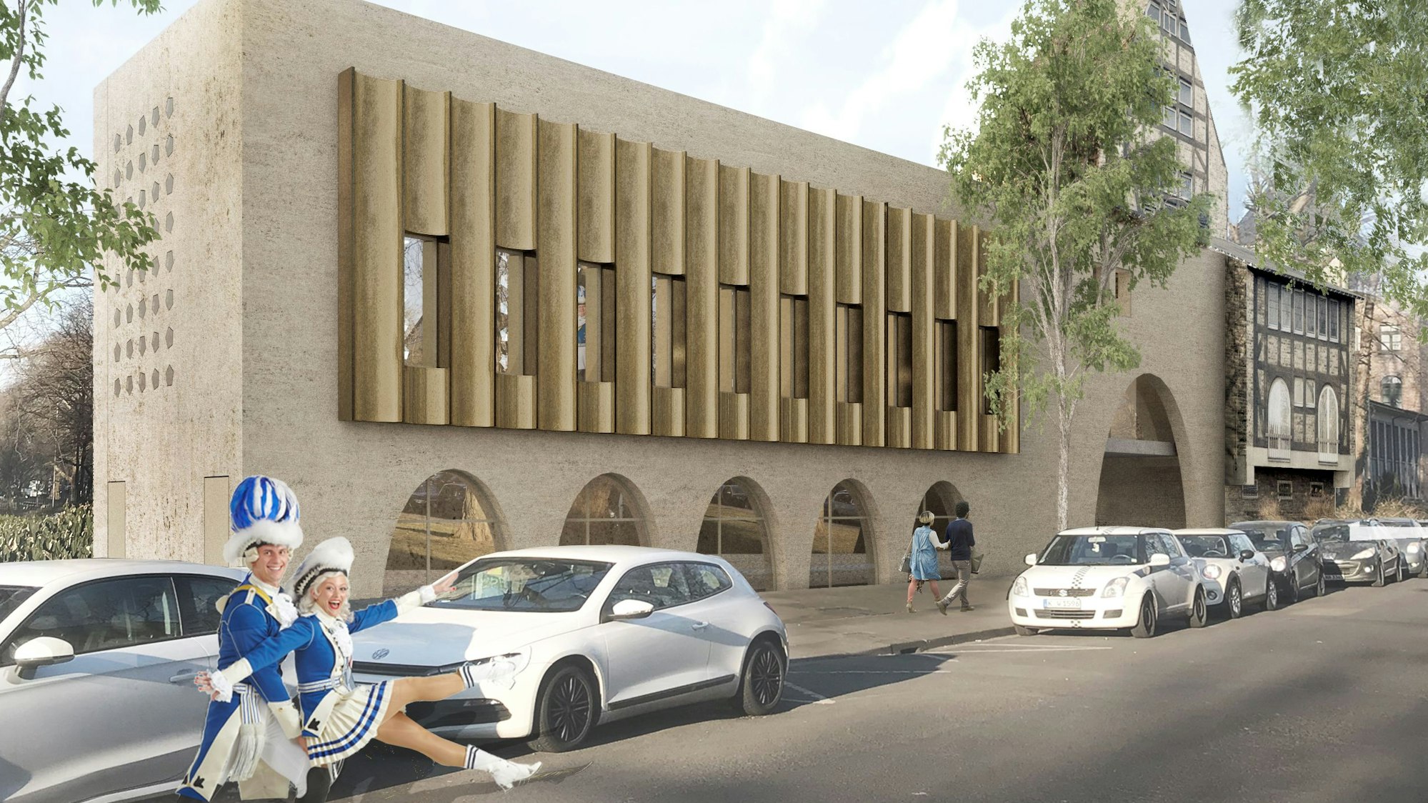 Entwurf zur Neugestaltung des Sachsenturms in Köln.