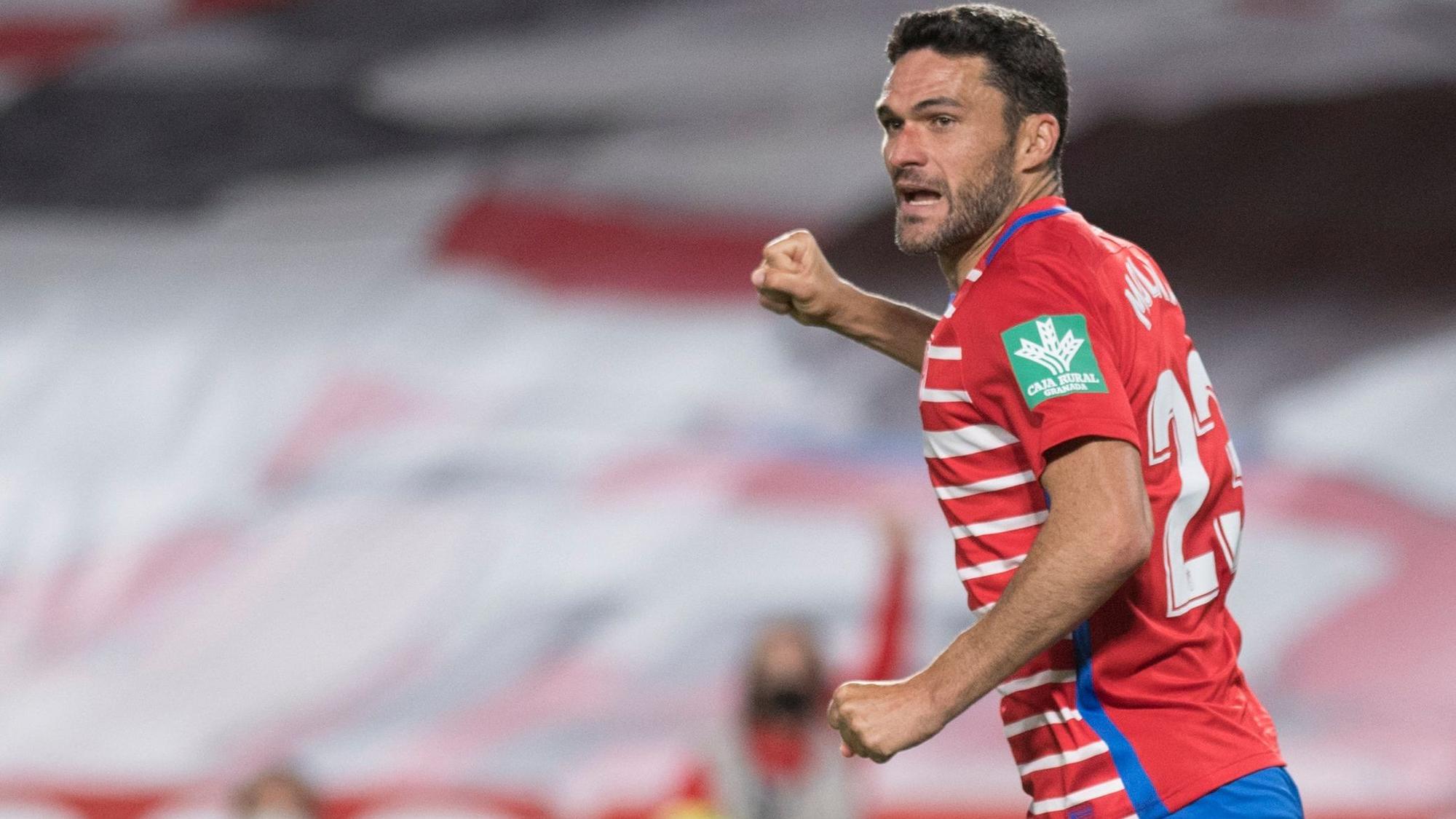 Jorge Molina bejubelt ein Tor für den FC Granada gegen Real Madrid.