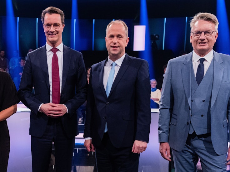 Die fünf Spitzenkandidaten für die NRW-Landtagswahl am 15. Mai 2022.