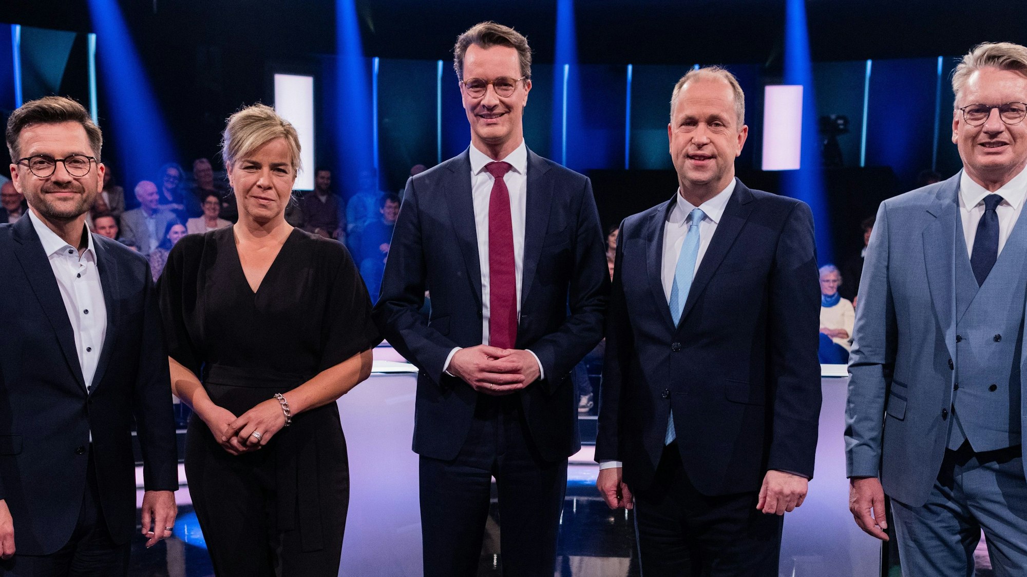 Die fünf Spitzenkandidaten für die NRW-Landtagswahl am 15. Mai 2022.