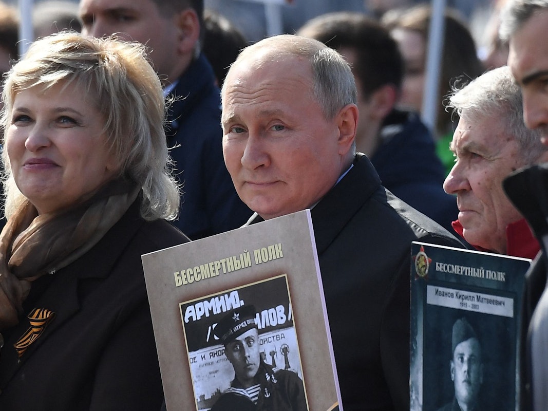 Der russische Präsident Wladimir Putin hielt am 9. Mai 2022 am „Tag des Sieges“ auf dem Roten Platz im Zentrum Moskaus eine Rede.