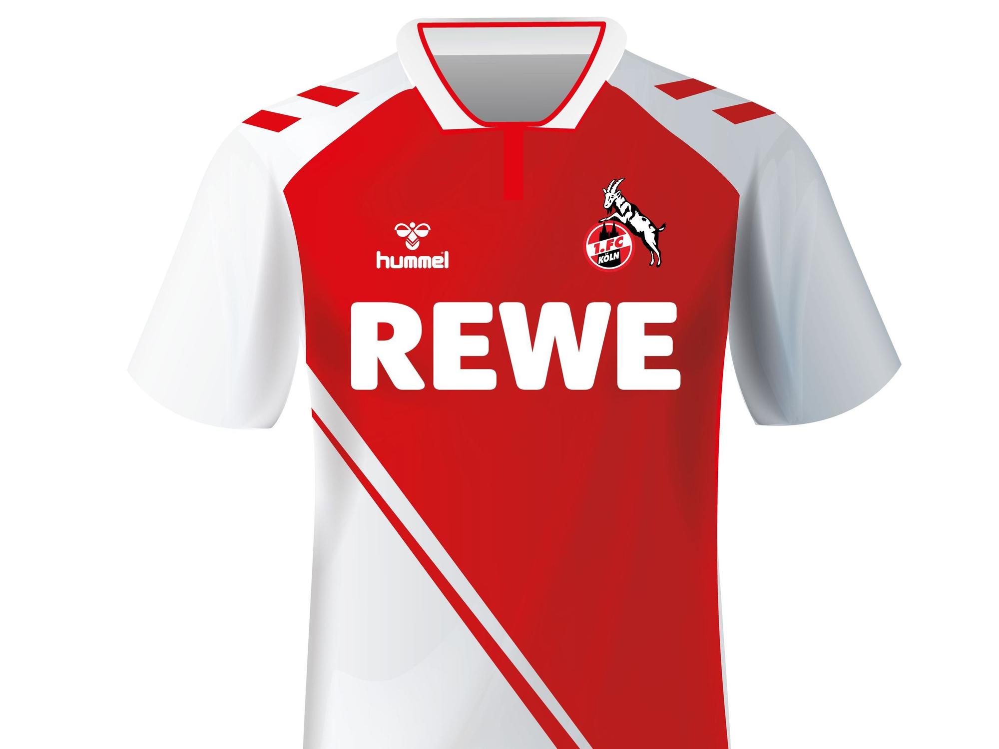 Unsere Grafik zeigt, wie das neue Heimtrikot des 1. FC Köln für die Saison 2022/23 aussieht.