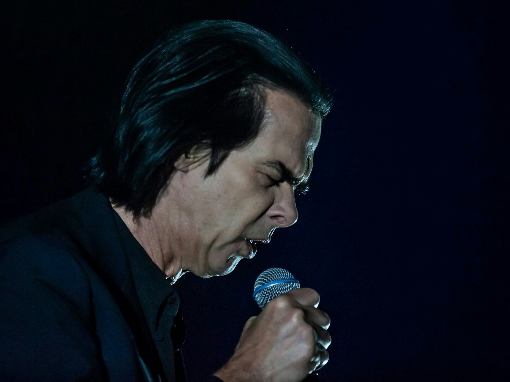 Musiker Nick Cave bei einem Konzert am 3. Oktober 2018 in Mexico