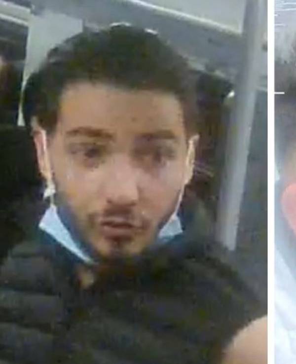 Zwei Männer auf Fahndungsfotos, wie werden von der Polizei öffentlich gesucht.