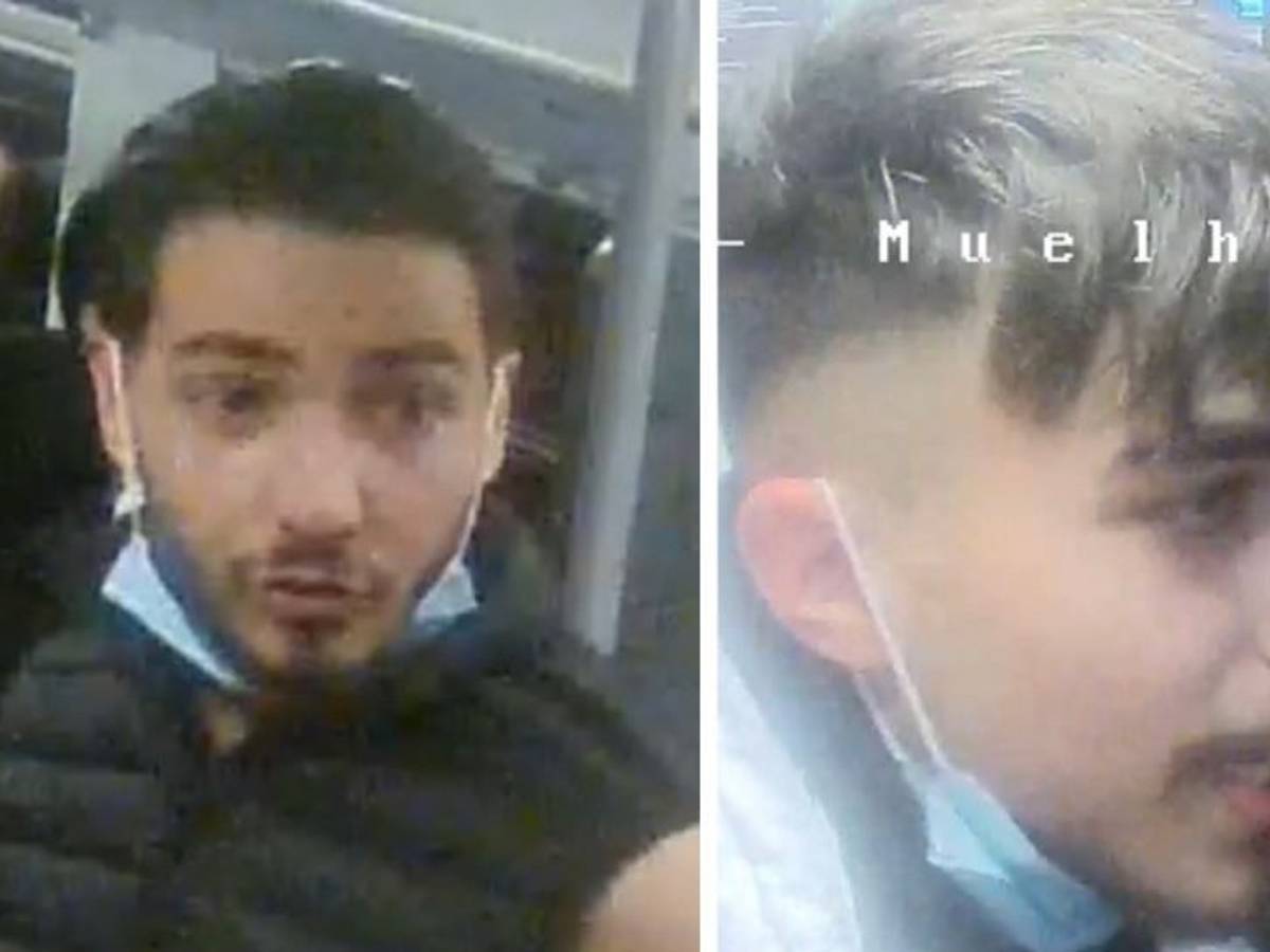 Zwei Männer auf Fahndungsfotos, wie werden von der Polizei öffentlich gesucht.