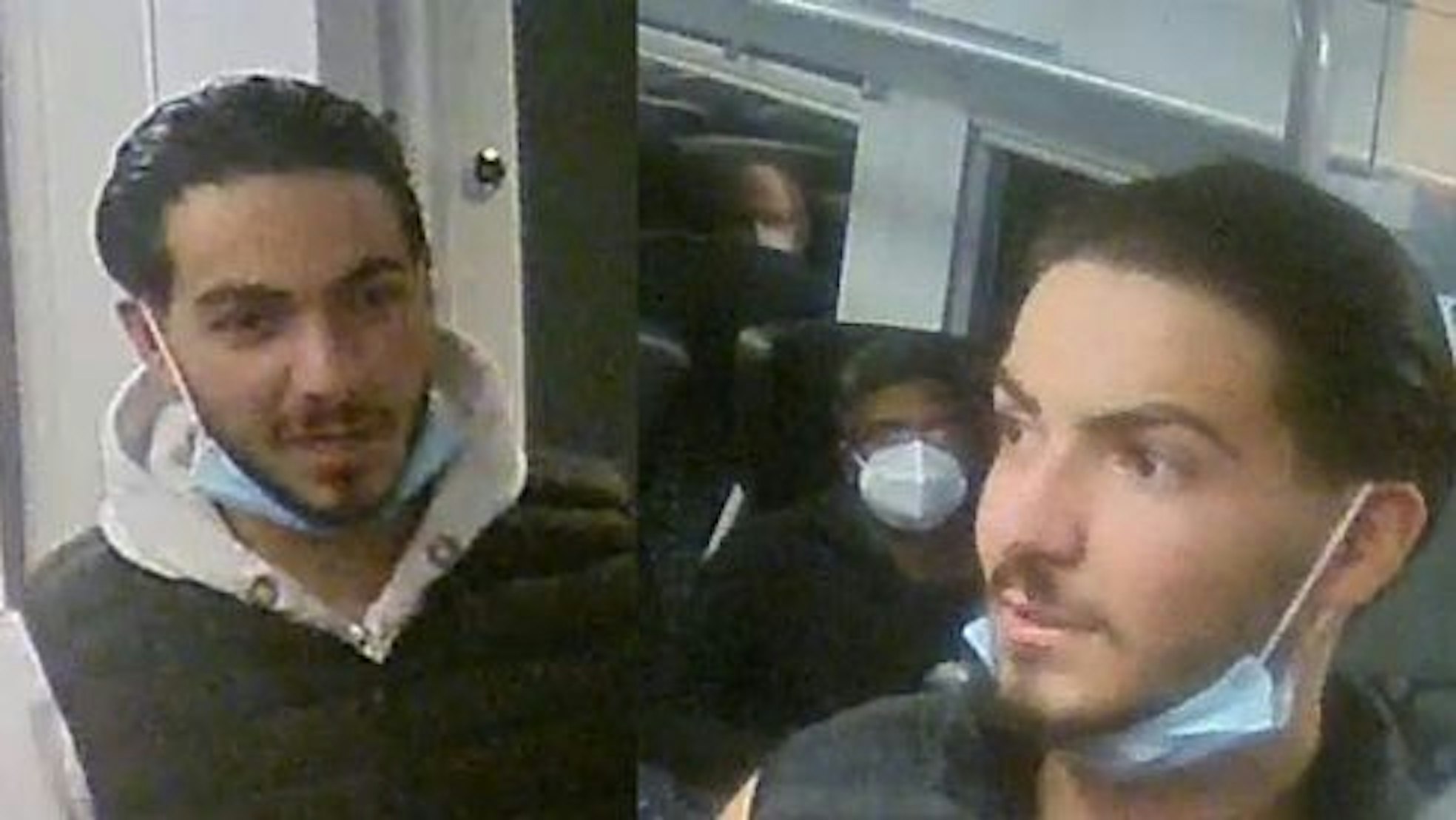 Fahndungsfoto von einem Mann mit schwarzer Weste, der von der Bundespolizei gesucht wird.