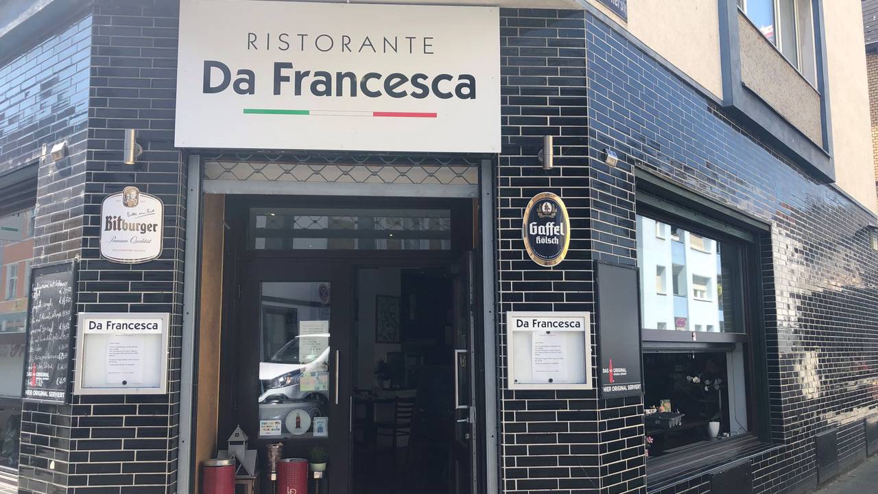 Der Eingang des Ristorante da Francesca auf der Goltsteinstraße in Köln-Bayenthal.