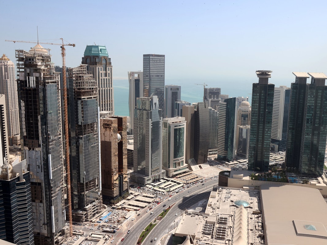 Ein Blick auf einen Teil der Skyline von Doha in Katar.