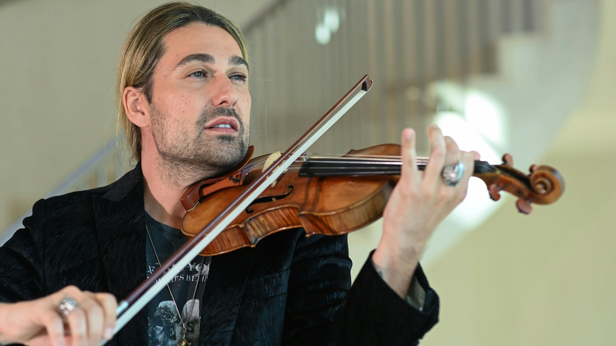 Der Musiker David Garrett bei einem Pressetermin in der Bertelsmann Hauptstadtrepräsentanz.
