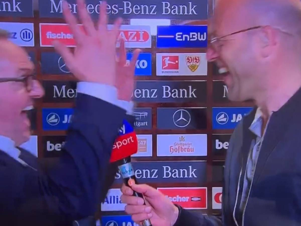 Alexander Wehrle jubelt beim Intrerview mit Sky-Reporter Patrick Wasserziehr.