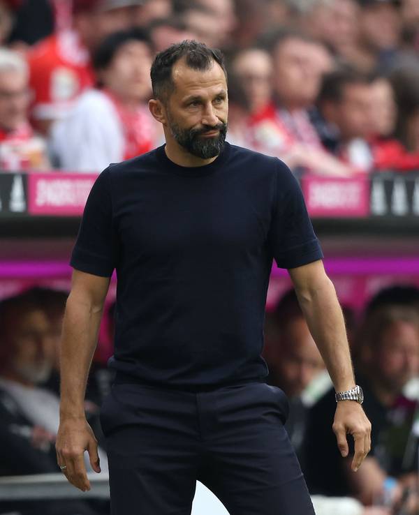 MUNICH, GERMANY - MAY 08: Hasan Salihamidzic, Sporting Director of FC Bayern Muenchen looks on during the Bundesliga match between FC Bayern München and VfB Stuttgart at Allianz Arena on May 08, 2022 in Munich, Germany. (Photo by Alexander Hassenstein/Getty Images)