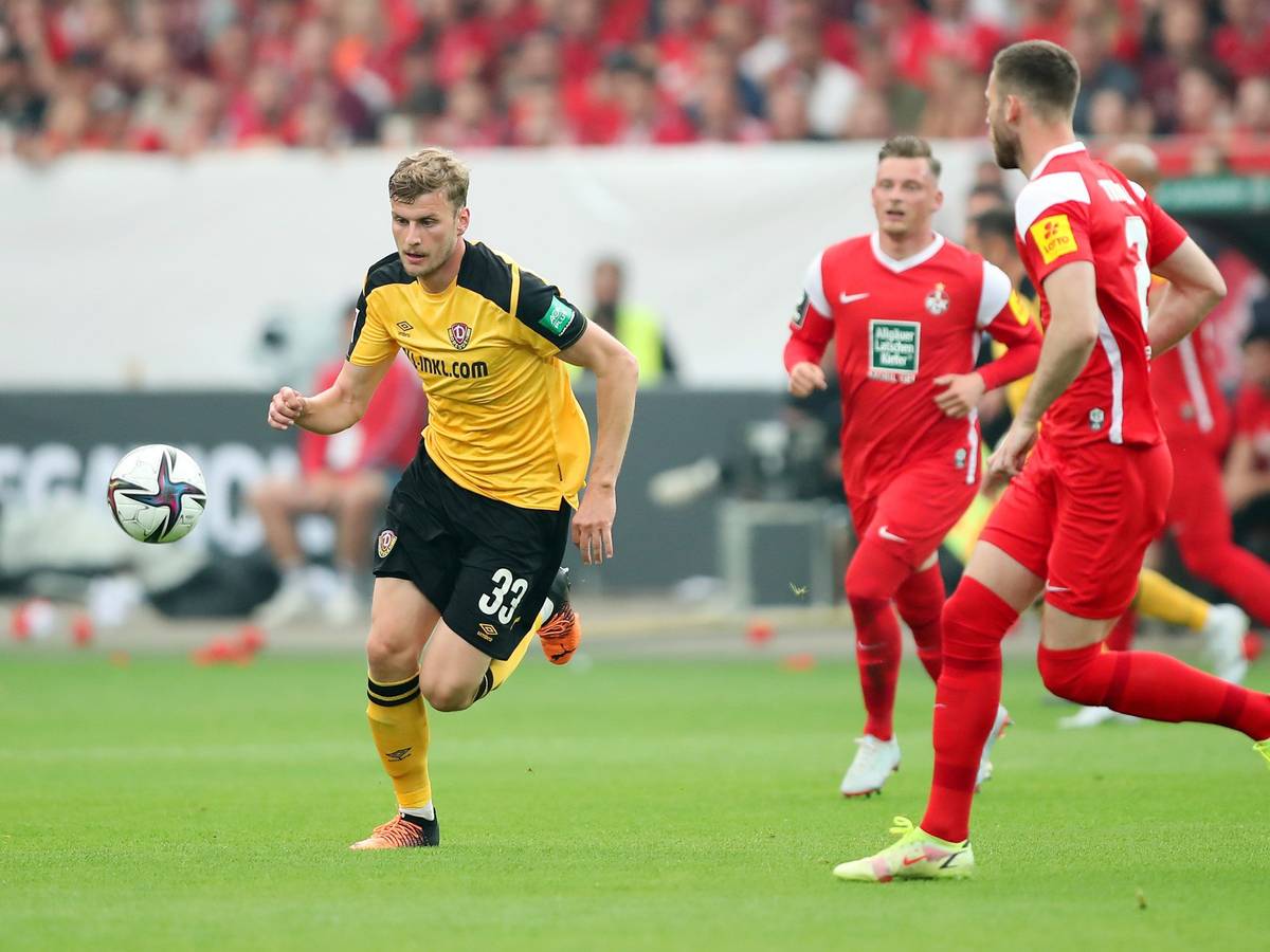 Im Relegations-Hinspiel traf der 1. FC Kaiserslautern auf Dynamo Dresden.