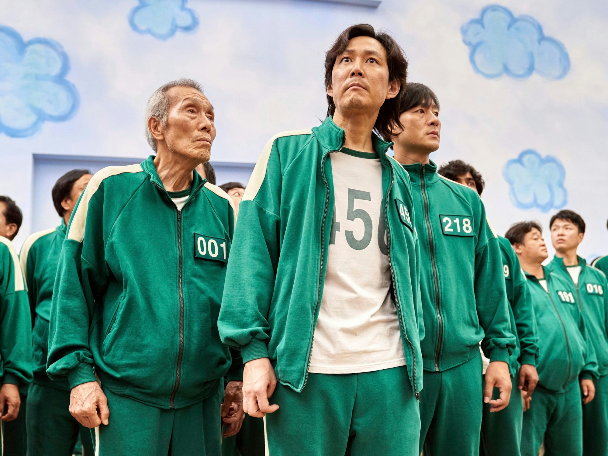 Die Hauptdarsteller der Netflix-Serie „Squid Game“.