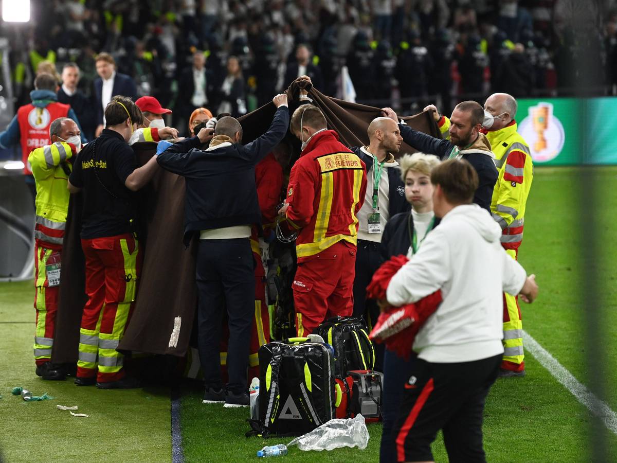 Nach der Partie von Leipzig gegen Freiburg im DFB-Pokal-Finale gab es einen medizinischen Notfall.