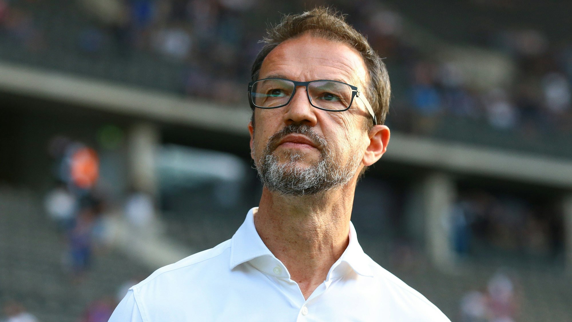 Fredi Bobic schaut sich vor dem Spiel gegen den HSV im Berliner Olympiastadion um.