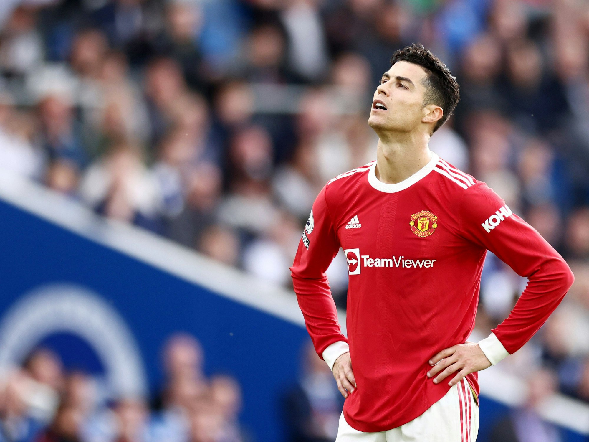 Bei der 0:4-Niederlage gegen Brighton & Hove Albion ist Cristiano Ronaldo mit der Leistung seiner Mannschaft nicht zufrieden.