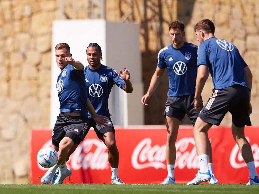 Die Nationalspieler bei einem Trainingsspiel in Marbella.
