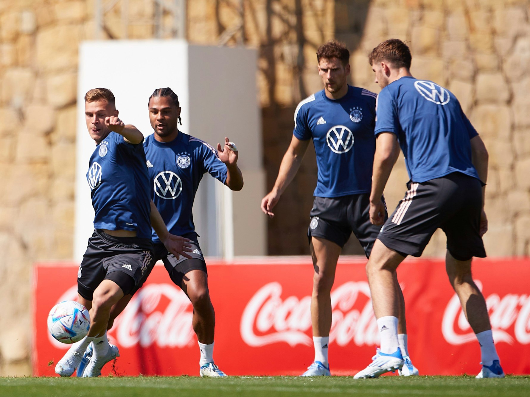 Die Nationalspieler bei einem Trainingsspiel in Marbella.