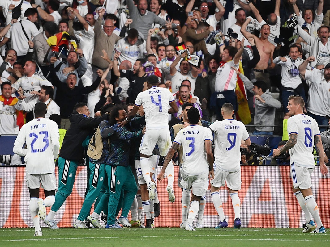Real Madrid jubelt über das Tor von Vinícius Júnior im Finale der Champions League