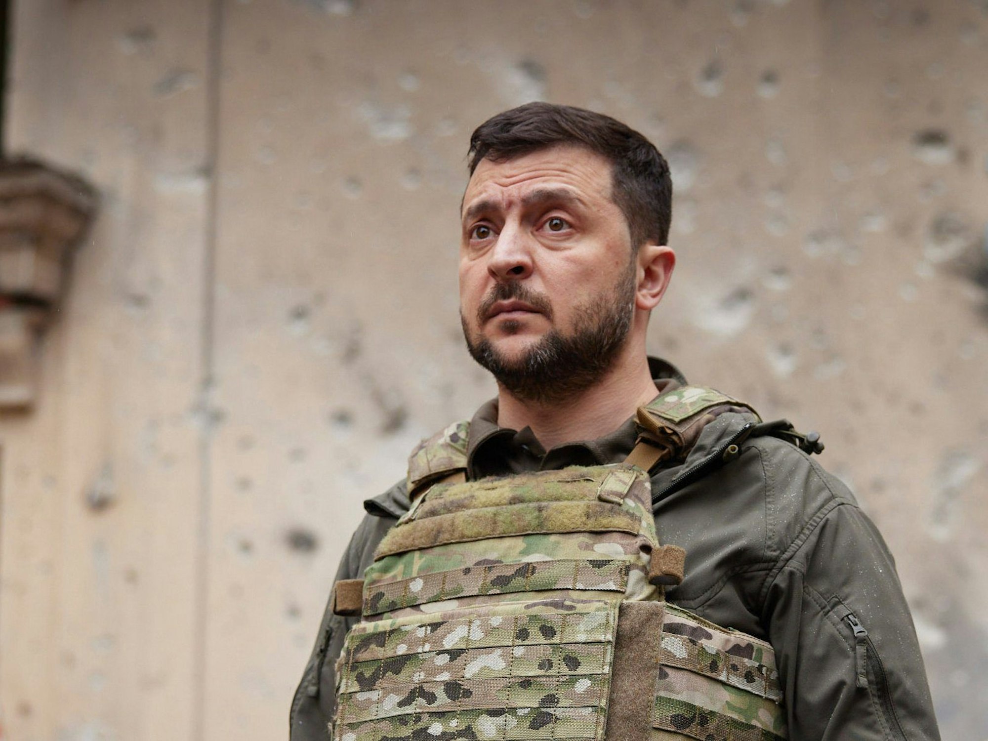 Der ukrainische Präsident Wolodymyr Selenskyj (hier am 29.5. in Charkiw) hat sich mit einer eindringlichen Rede an die EU gewandt.