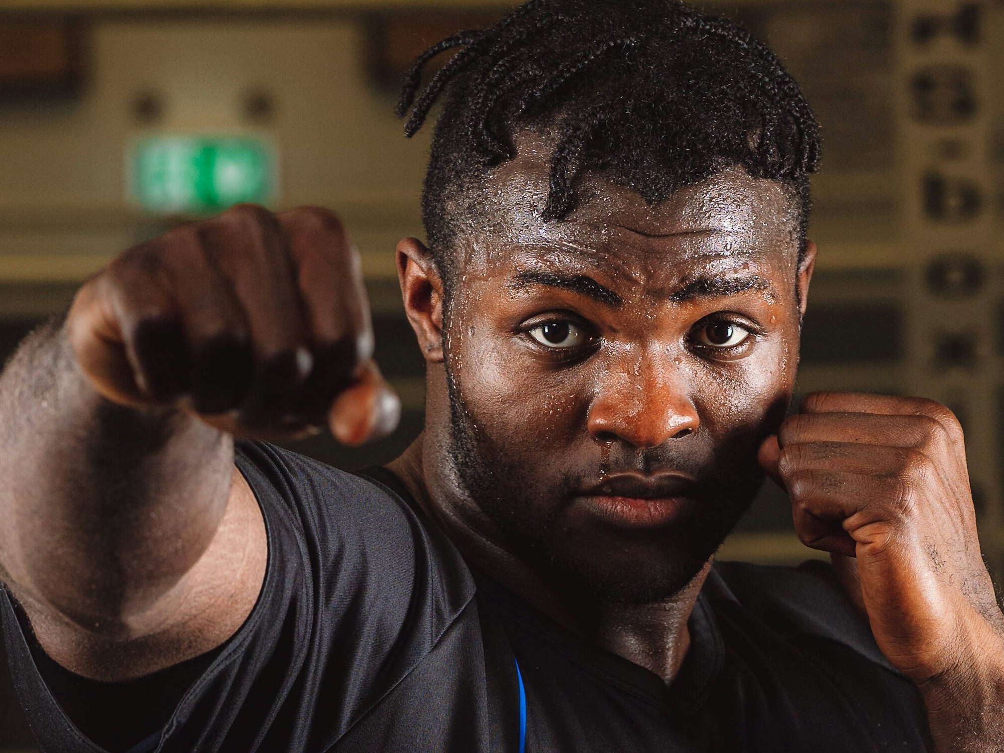 Boxer Nelvie Tiafack beim Training.